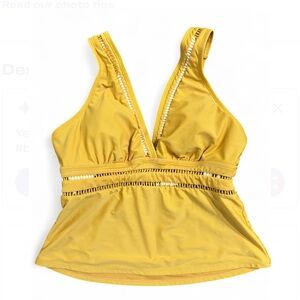 TIME AND TRU  Mustard Yellow Swim-Top  12-14, With Adjustable Straps.